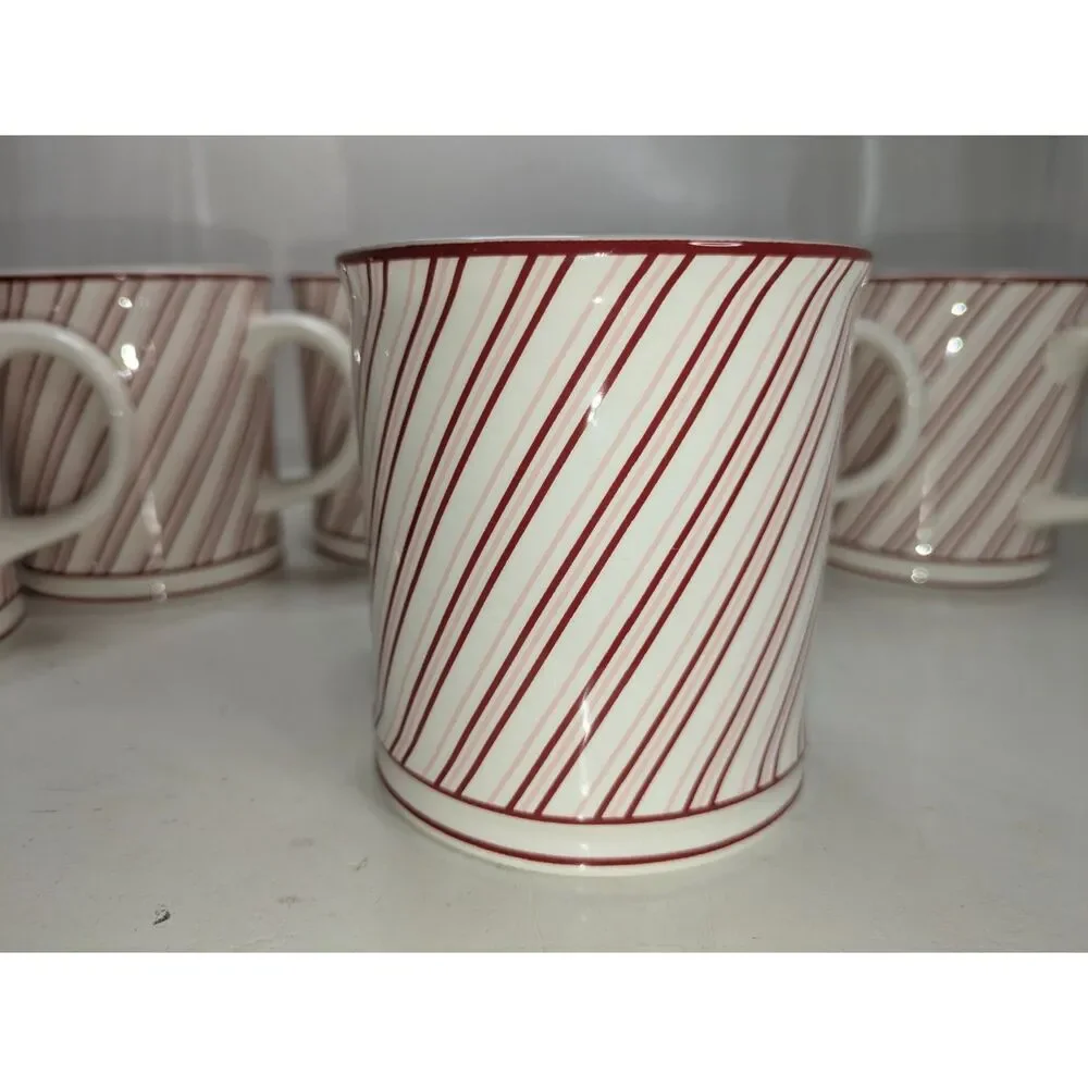 Sur La Table Candy Cane Striped Holiday Mug - Set of 6
